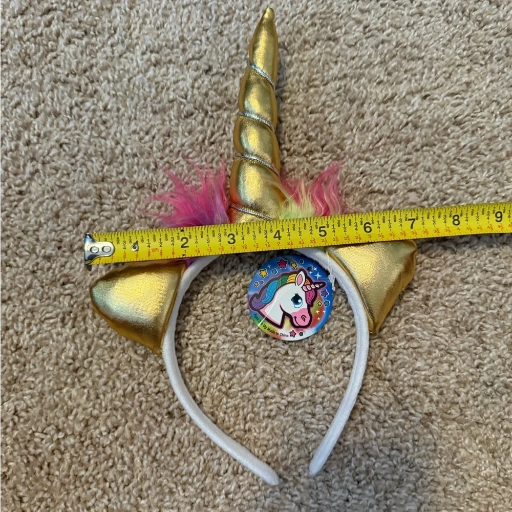 NWT Gold Unicorn Headband with Colorful Accents